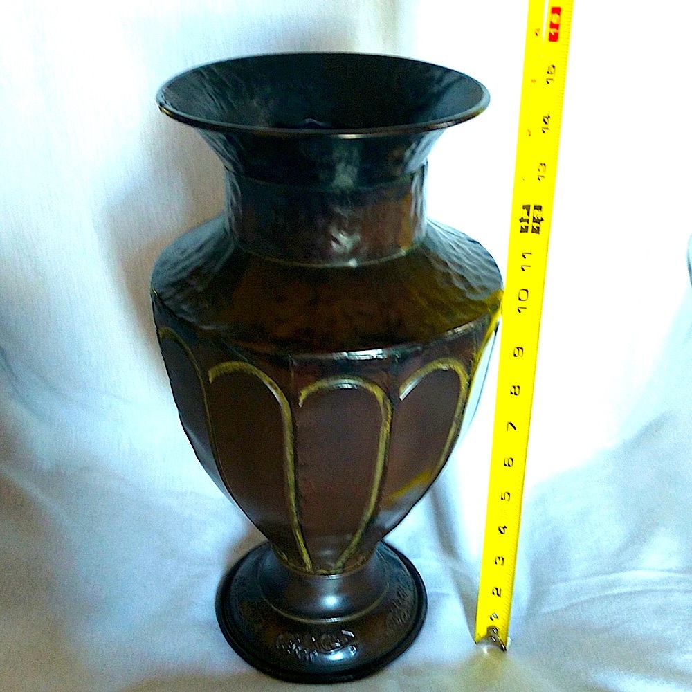 Kirkland's 14.5" Ebony rustic metal vase. Used with tag - Picture 5 of 7